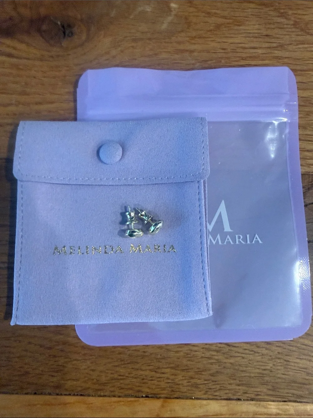 NWT Melinda Maria gold tone she's a boss studs